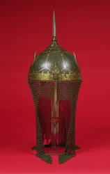 Helmet with Chain-Mail Guard, Safavid Period